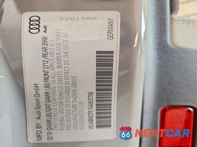 Zdjęcie 12 z 12 samochodu: 2019 AUDI RS5 VIN:WUABWCF51KA903768 - miniatura
