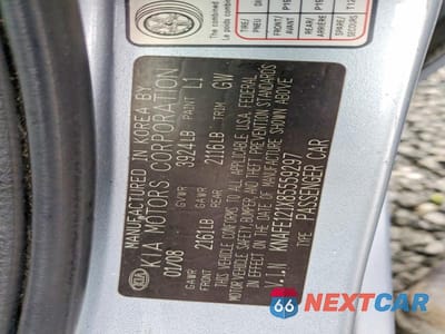 Zdjęcie 12 z 12 samochodu: 2008 KIA SPECTRA EX VIN:KNAFE121X85559297 - miniatura