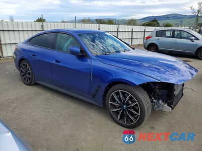 Czwarte zdjęcie samochodu z boku: 2023 BMW I4 EDRIVE 40 VIN:WBY73AW03PFN72916 - miniatura