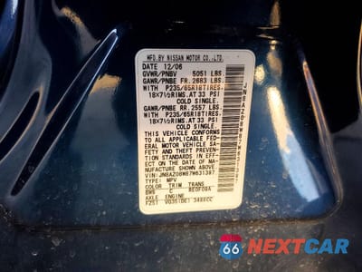 Zdjęcie 13 z 14 samochodu: 2007 NISSAN MURANO SL VIN:JN8AZ08W87W631397 - miniatura