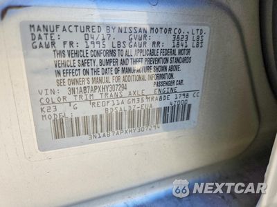 Zdjęcie 13 z 13 samochodu: 2017 NISSAN SENTRA SV VIN:3N1AB7APXHY307294 - miniatura