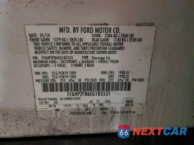 Zdjęcie 12 z 13 samochodu: 2014 FORD TAURUS LIMITED VIN:1FAHP2F86EG183531 - miniatura