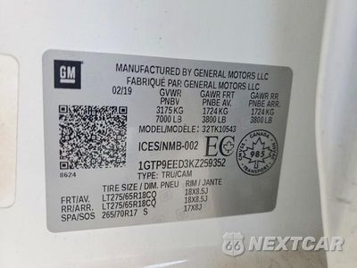 Zdjęcie 12 z 12 samochodu: 2019 GMC SIERRA K1500 AT4 VIN:1GTP9EED3KZ259352 - miniatura