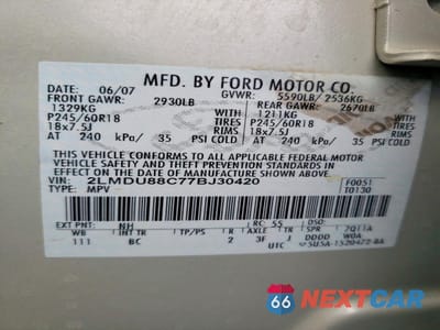 Zdjęcie 12 z 13 samochodu: 2007 LINCOLN MKX VIN:2LMDU88C77BJ30420 - miniatura