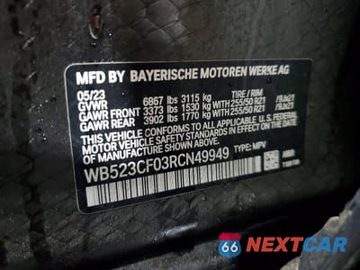 Zdjęcie 12 z 12 samochodu: 2024 BMW IX XDRIVE50 VIN:WB523CF03RCN49949 - miniatura