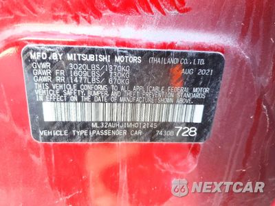 Zdjęcie 12 z 13 samochodu: 2021 MITSUBISHI MIRAGE ES VIN:ML32AUHJ1MH012145 - miniatura