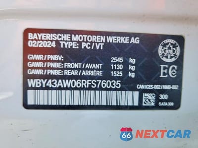 Zdjęcie 12 z 12 samochodu: 2024 BMW I4 EDRIVE 35 VIN:WBY43AW06RFS76035 - miniatura