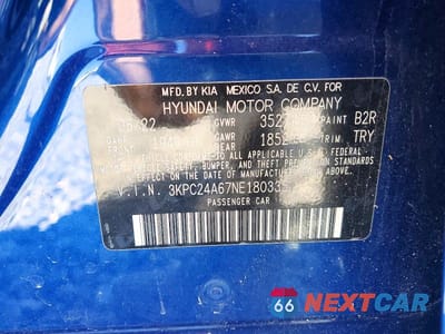 Zdjęcie 13 z 13 samochodu: 2022 HYUNDAI ACCENT SE VIN:3KPC24A67NE180335 - miniatura