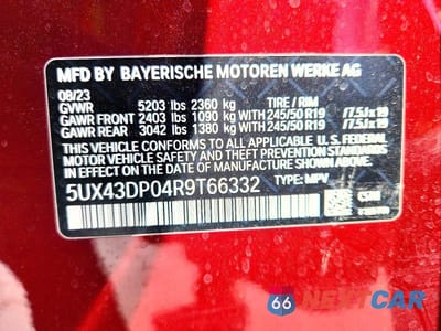Zdjęcie 14 z 14 samochodu: 2024 BMW X3 SDRIVE30I VIN:5UX43DP04R9T66332 - miniatura