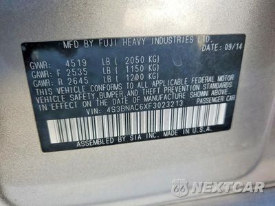 Zdjęcie 13 z 13 samochodu: 2015 SUBARU LEGACY 2.5I PREMIUM VIN:4S3BNAC6XF3023213 - miniatura