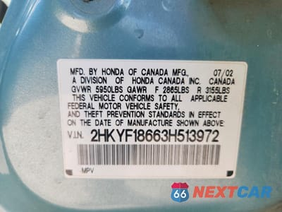 Zdjęcie 14 z 14 samochodu: 2003 HONDA PILOT EXL VIN:2HKYF18663H513972 - miniatura