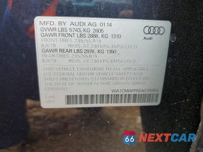 Zdjęcie 13 z 13 samochodu: 2014 AUDI Q5 TDI PREMIUM PLUS VIN:WA1CMAFP5EA075655 - miniatura