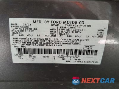Zdjęcie 14 z 14 samochodu: 2023 FORD EDGE SEL VIN:2FMPK4J96PBA21145 - miniatura