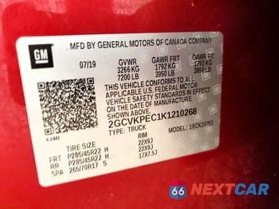 Zdjęcie 13 z 13 samochodu: 2019 CHEVROLET SILVERADO LD K1500 LT VIN:2GCVKPEC1K1210268 - miniatura