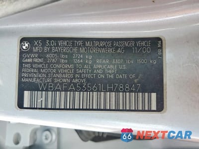 Zdjęcie 14 z 14 samochodu: 2001 BMW X5 3.0I VIN:WBAFA53561LH78847 - miniatura