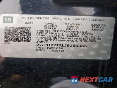Zdjęcie 12 z 12 samochodu: 2018 CHEVROLET IMPALA LT VIN:2G1105S31J9169355 - miniatura