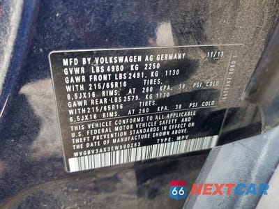 Zdjęcie 13 z 13 samochodu: 2014 VOLKSWAGEN TIGUAN S VIN:WVGBV3AX3EW560263 - miniatura