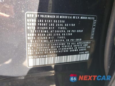 Zdjęcie 14 z 14 samochodu: 2022 VOLKSWAGEN TIGUAN S VIN:3VV1B7AX6NM164135 - miniatura