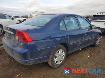 Trzecie zdjęcie samochodu z tyłu: 2003 HONDA CIVIC LX VIN:1HGES16573L033817 - miniatura