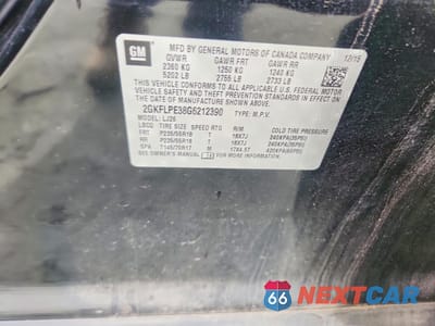 Zdjęcie 14 z 15 samochodu: 2016 GMC TERRAIN SLT VIN:2GKFLPE38G6212390 - miniatura