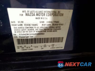 Zdjęcie 12 z 12 samochodu: 2010 MAZDA 6 I VIN:1YVHZ8CH3A5M00593 - miniatura