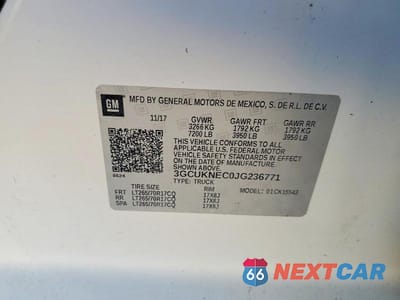 Zdjęcie 12 z 12 samochodu: 2018 CHEVROLET SILVERADO K1500 VIN:3GCUKNEC0JG236771 - miniatura