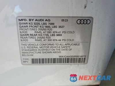 Zdjęcie 13 z 14 samochodu: 2024 AUDI Q8 E-TRON SPORTBACK PREMIUM PLUS VIN:WA1CAAGE6RB016572 - miniatura