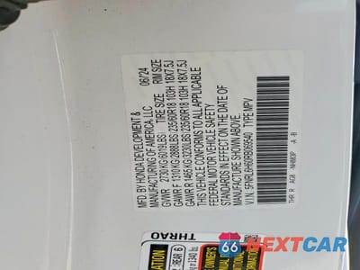 Zdjęcie 14 z 14 samochodu: 2024 HONDA ODYSSEY EXL VIN:5FNRL6H60RB069540 - miniatura