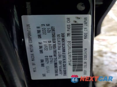 Zdjęcie 13 z 13 samochodu: 2014 MAZDA 6 SPORT VIN:JM1GJ1U67E1161558 - miniatura