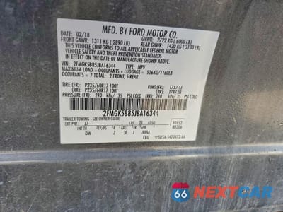 Zdjęcie 13 z 13 samochodu: 2018 FORD FLEX SE VIN:2FMGK5B85JBA16344 - miniatura