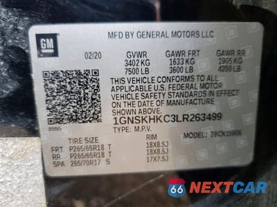 Zdjęcie 13 z 13 samochodu: 2020 CHEVROLET SUBURBAN K1500 LT VIN:1GNSKHKC3LR263499 - miniatura