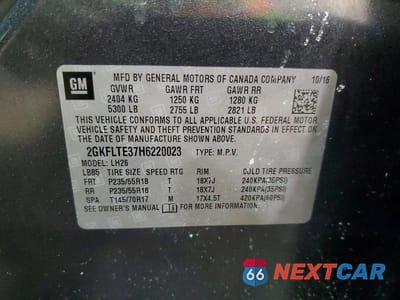 Zdjęcie 13 z 13 samochodu: 2017 GMC TERRAIN SLE VIN:2GKFLTE37H6220023 - miniatura