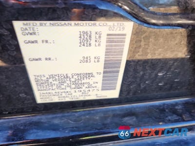 Zdjęcie 13 z 13 samochodu: 2019 NISSAN ALTIMA SL VIN:1N4BL4EV6KC195475 - miniatura