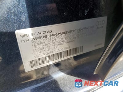 Zdjęcie 12 z 12 samochodu: 2011 AUDI S4 PRESTIGE VIN:WAUKGAFL1BA097988 - miniatura