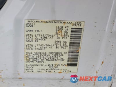 Zdjęcie 13 z 14 samochodu: 2018 NISSAN NV 1500 DELIVERY VAN VIN:1N6BF0KY6JN817856 - miniatura