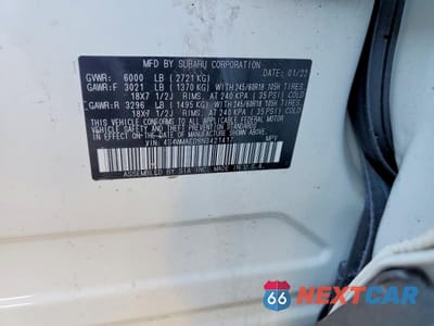 Zdjęcie 14 z 14 samochodu: 2022 SUBARU ASCENT PREMIUM VIN:4S4WMAED8N3421417 - miniatura