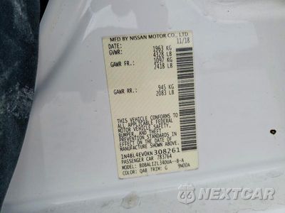Zdjęcie 12 z 12 samochodu: 2019 NISSAN ALTIMA 2.5 SL VIN:1N4BL4EV0KN308261 - miniatura