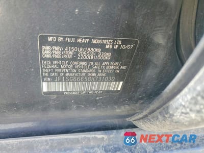Zdjęcie 13 z 13 samochodu: 2008 SUBARU FORESTER SPORTS 2.5X VIN:JF1SG66658H731030 - miniatura