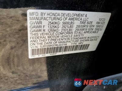 Zdjęcie 14 z 14 samochodu: 2024 ACURA MDX VIN:5J8YD9H37RL003744 - miniatura