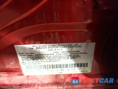 Zdjęcie 12 z 12 samochodu: 2003 MAZDA 6 S VIN:1YVHP80D535M20077 - miniatura