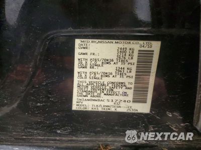 Zdjęcie 13 z 13 samochodu: 2010 NISSAN XTERRA X VIN:5N1AN0NW8AC517240 - miniatura