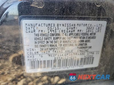 Zdjęcie 12 z 12 samochodu: 2015 NISSAN SENTRA S VIN:3N1AB7AP6FY277952 - miniatura