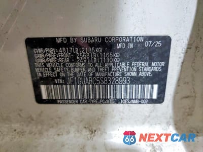 Zdjęcie 13 z 13 samochodu: 2025 SUBARU IMPREZA VIN:JF1GUABC5S8328993 - miniatura