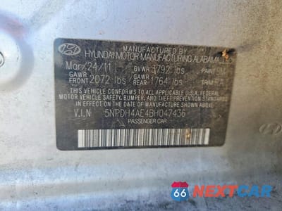 Zdjęcie 12 z 12 samochodu: 2011 HYUNDAI ELANTRA GLS VIN:5NPDH4AE4BH047436 - miniatura