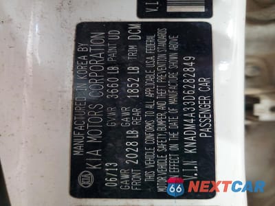 Zdjęcie 13 z 14 samochodu: 2013 KIA RIO LX VIN:KNADM4A33D6282849 - miniatura