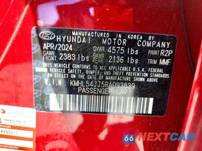 Zdjęcie 13 z 13 samochodu: 2024 HYUNDAI SONATA HYBRID LIMITED VIN:KMHL54JJ5RA093839 - miniatura