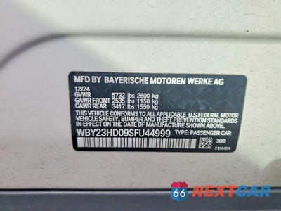 Zdjęcie 12 z 12 samochodu: 2025 BMW I4 EDRIVE 40 VIN:WBY23HD09SFU44999 - miniatura