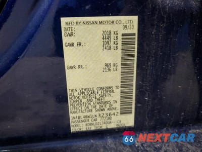 Zdjęcie 12 z 12 samochodu: 2020 NISSAN ALTIMA VIN:1N4BL4BW1LN323642 - miniatura