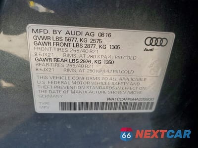 Zdjęcie 13 z 13 samochodu: 2017 AUDI SQ5 PREMIUM PLUS VIN:WA1CCAFP5HA039830 - miniatura