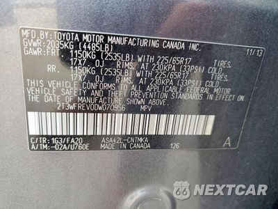 Zdjęcie 14 z 15 samochodu: 2013 TOYOTA RAV4 XLE VIN:2T3WFREV0DW070956 - miniatura
